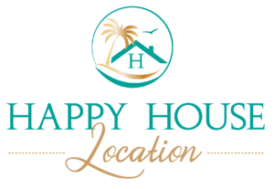 Logo Happy house Location Or et bleu vert